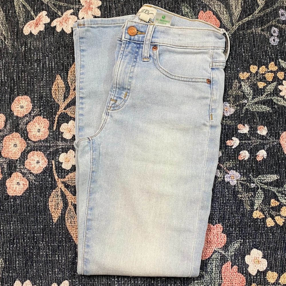 J Crew, 9" High-Rise, Toothpick, Skinny Jeans, in Light Blue Wash, Size 26